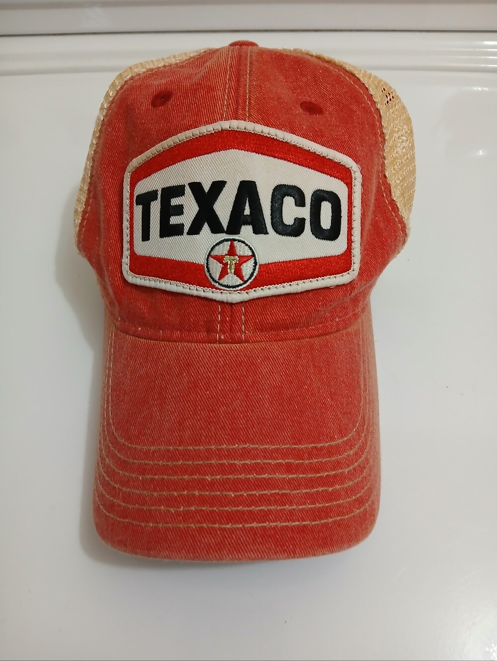 Red and Tan Logo Trucker Hat